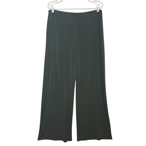 ALFANI Women Wide Leg Pull On Dress Pants Medium Size Stretch Gray Elastic Waist - Picture 1 of 10